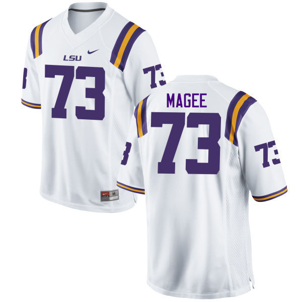 Men LSU Tigers #73 Adrian Magee College Football Jerseys Game-White - Click Image to Close